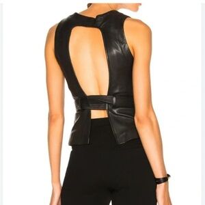 Marissa Webb Black Leather Crop Top